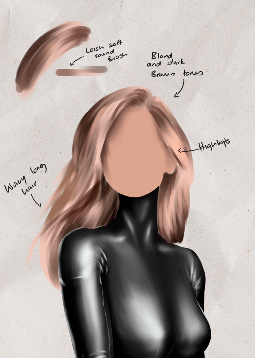 Futuristic costume design featuring shiny latex and metallic fabrics inspired by Raven's assassin style.